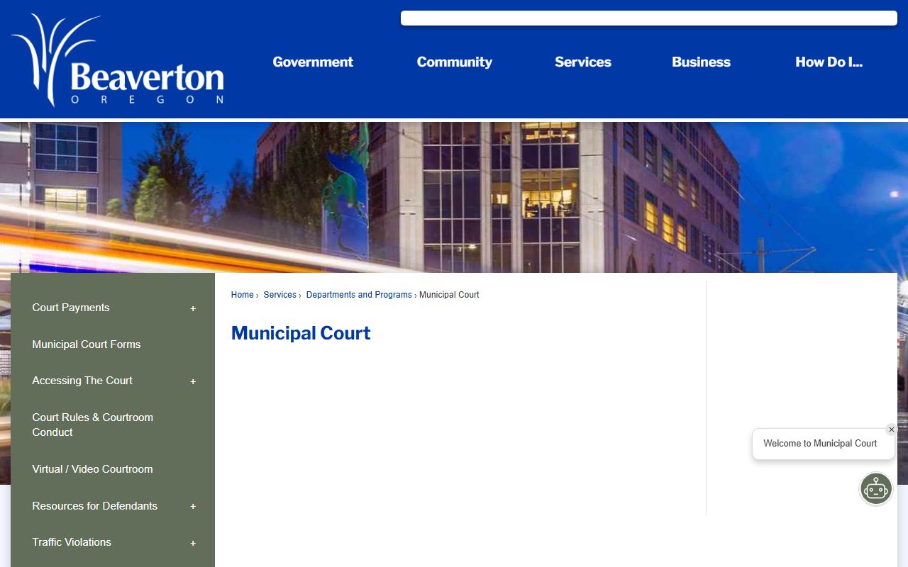 Beaverton Municipal Court for DUI and traffic violation cases