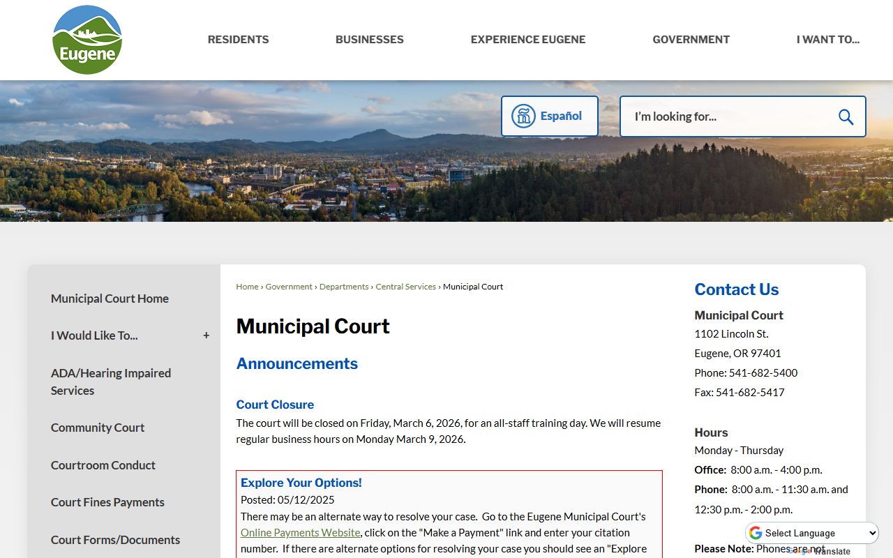 Eugene Municipal Court where DUI cases are heard