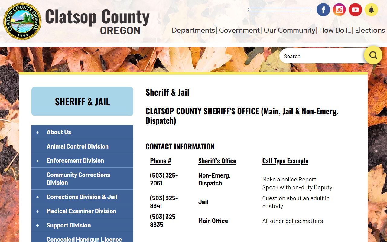 Clatsop County Sheriff office for DUI records requests