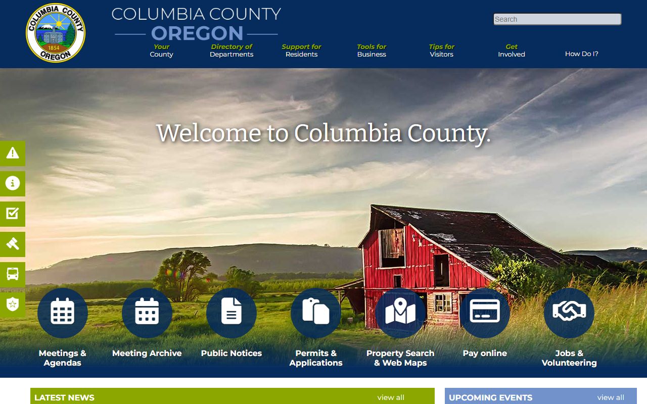 Columbia County Clerk office page