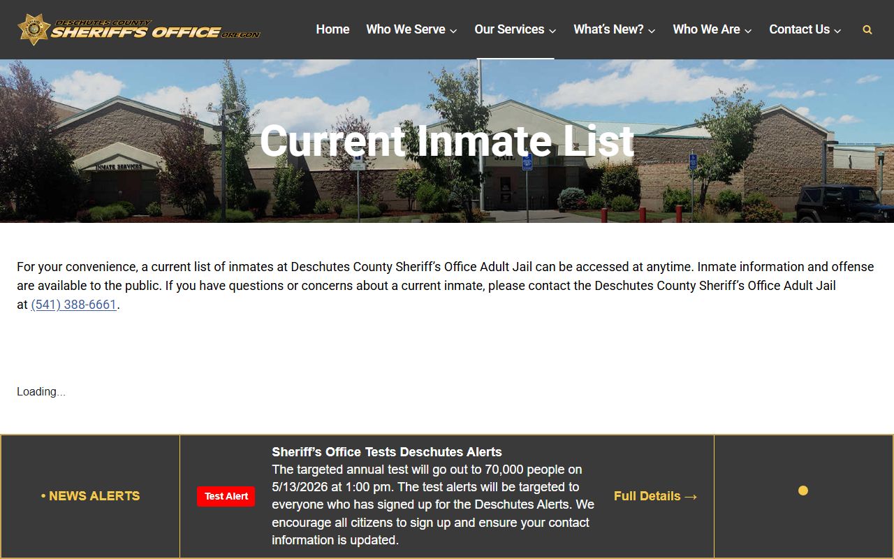 Deschutes County Sheriff inmate search for DUI records
