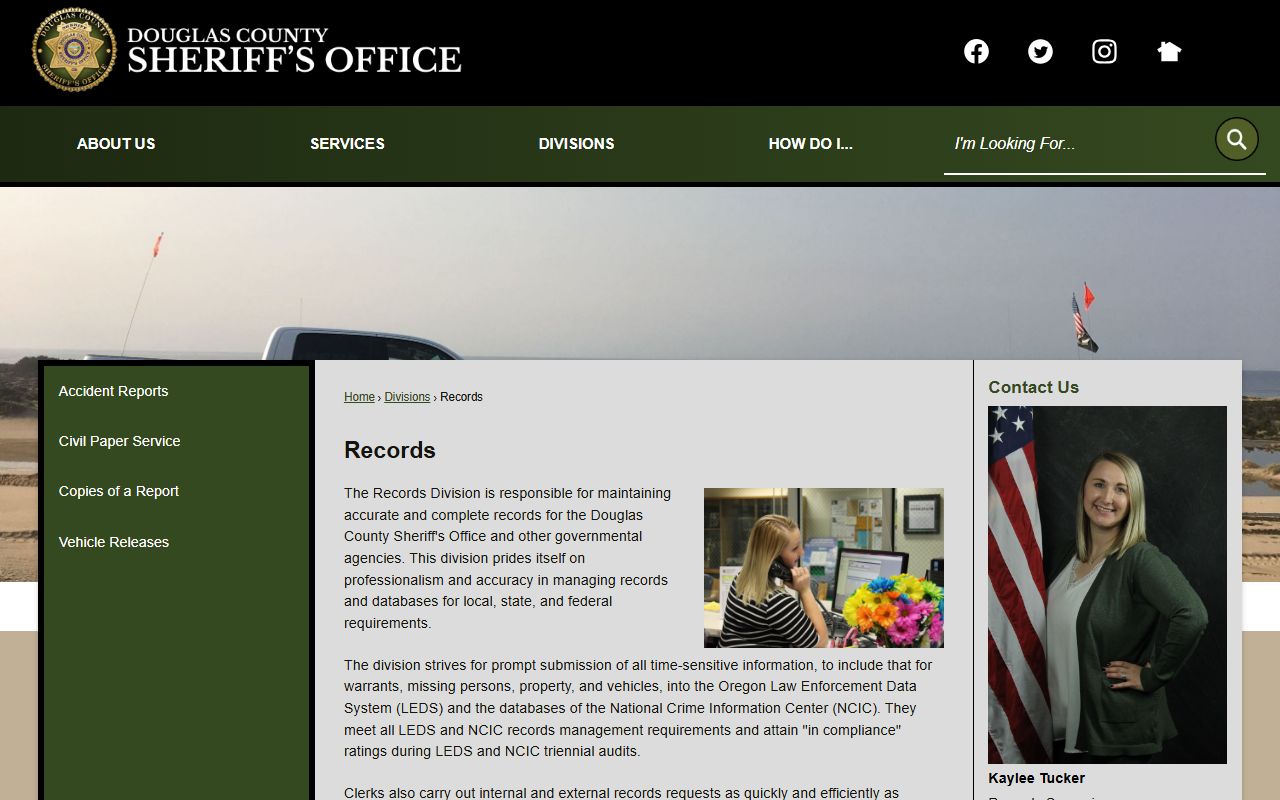 Douglas County Sheriff Records page for DUI records