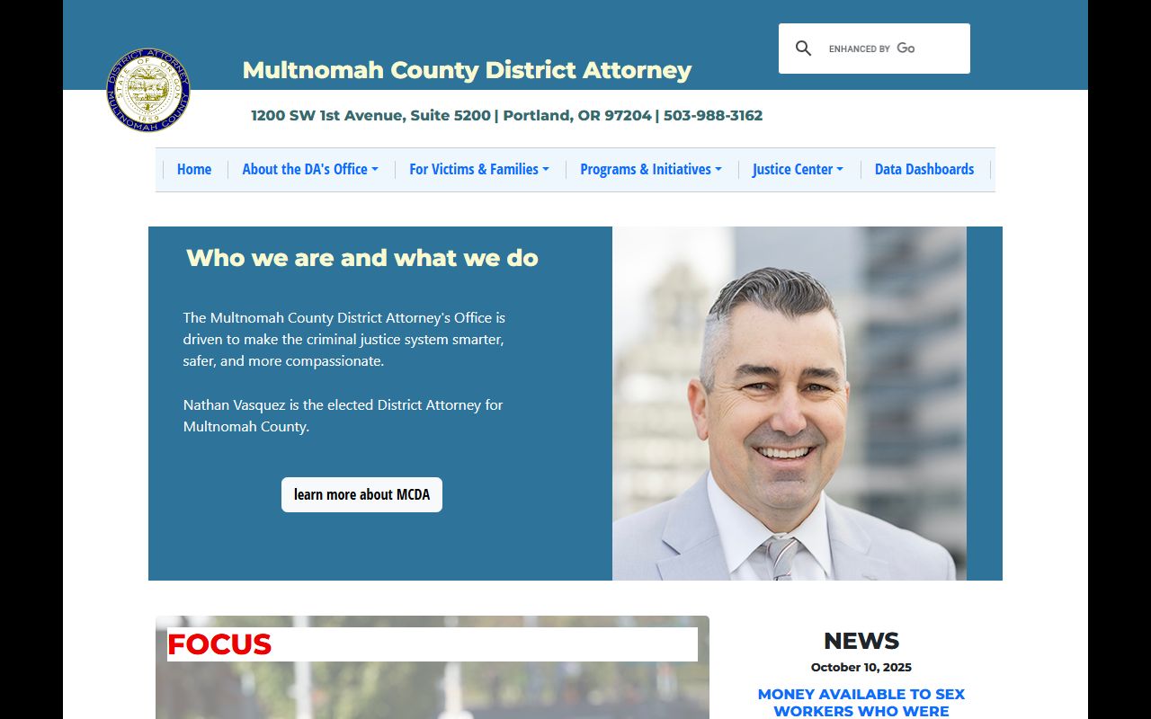 Multnomah County District Attorney office for DUI records