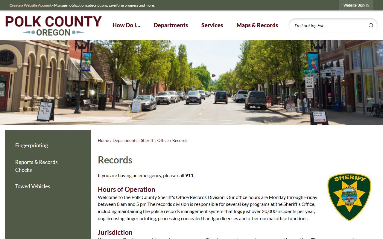 Polk County Records Division page for DUI records